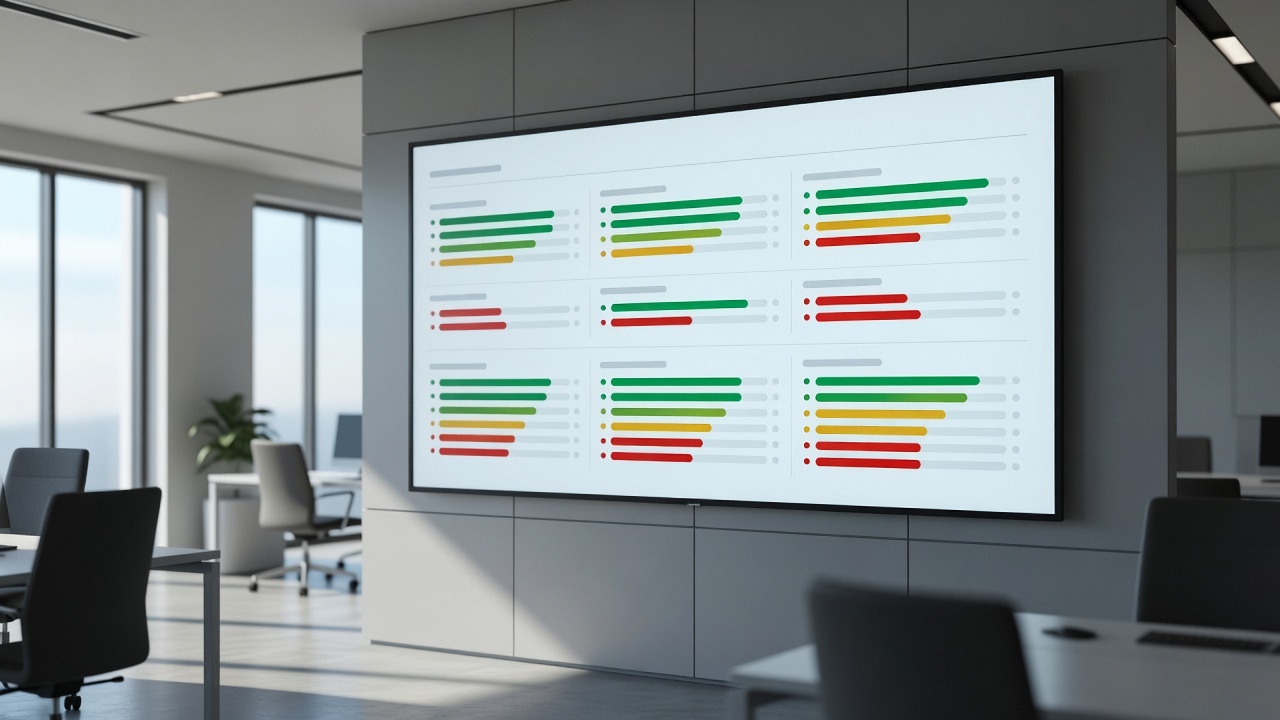 Panel z monitorowanymi firmami i zmianami ich statusów