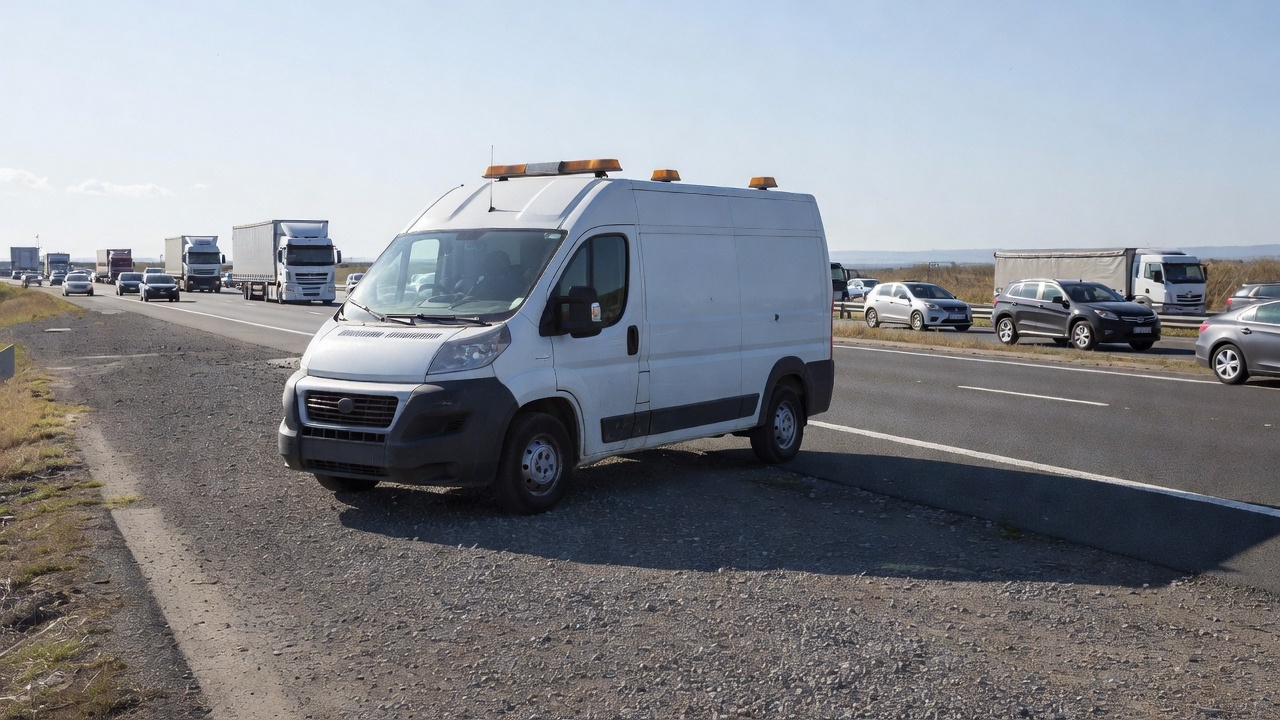 A road transport inspection vehicle on a motorway, a symbol of the inspectorate