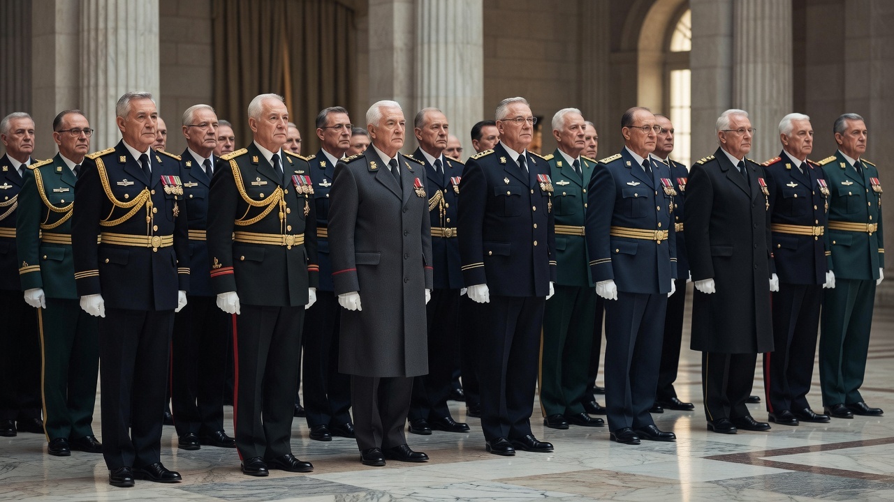 Officers in ceremonial uniform, symbolising senior military ranks