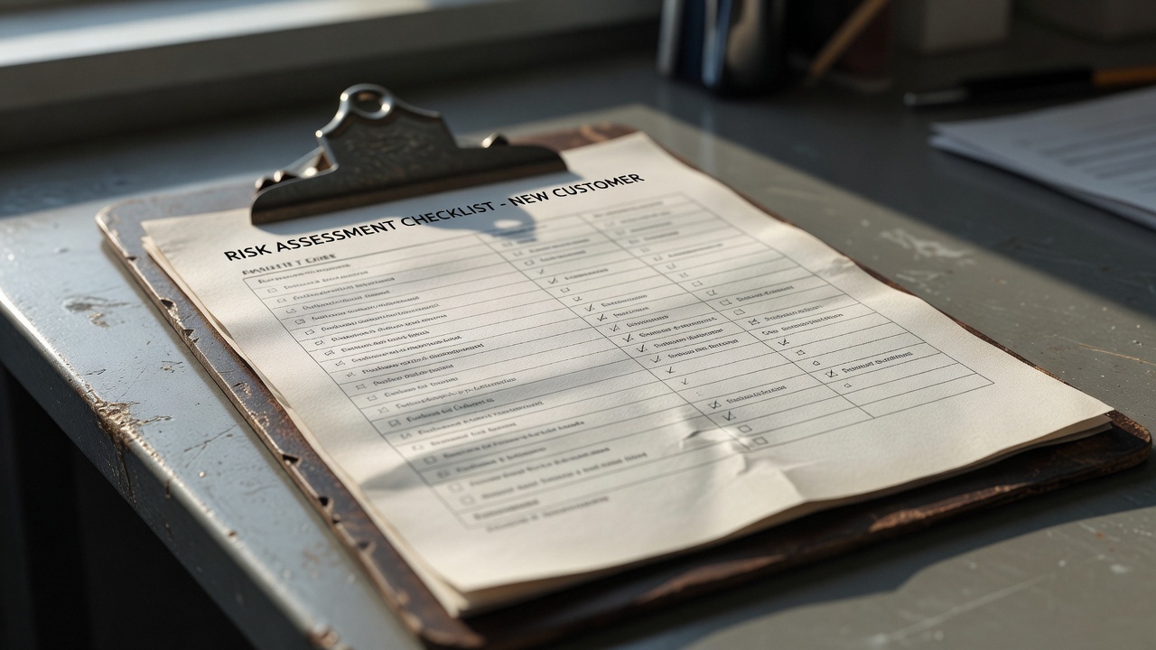 A risk assessment checklist for a new customer