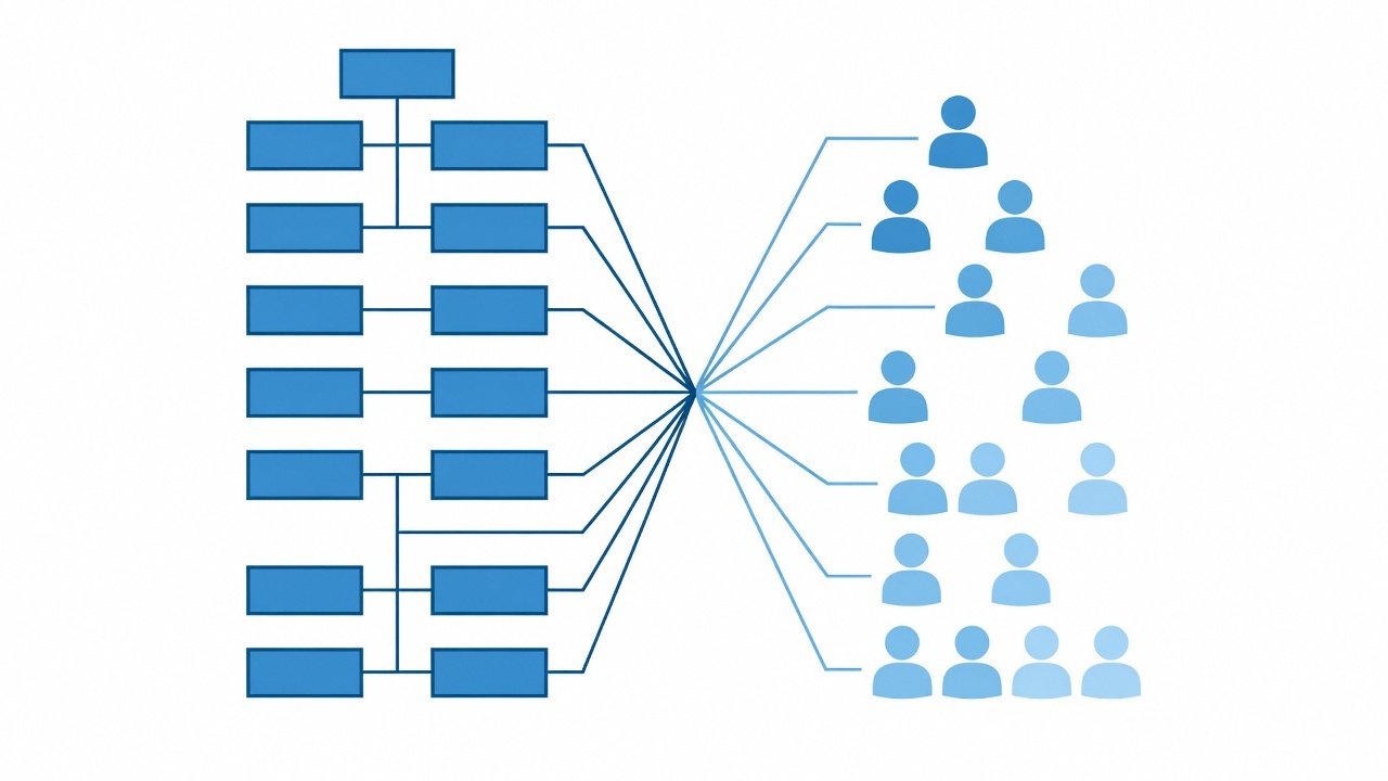 An ownership chart linking companies to their ultimate beneficial owners
