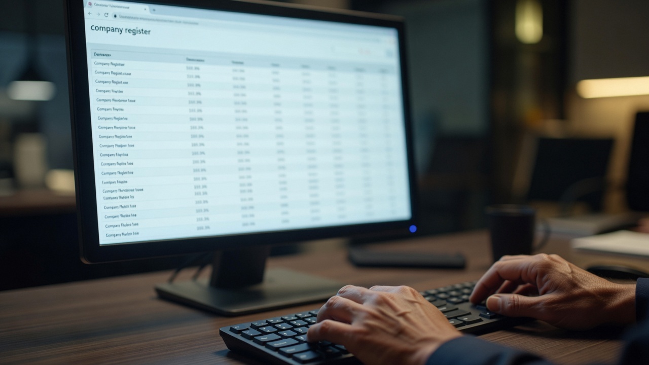 A company register being searched for ownership data