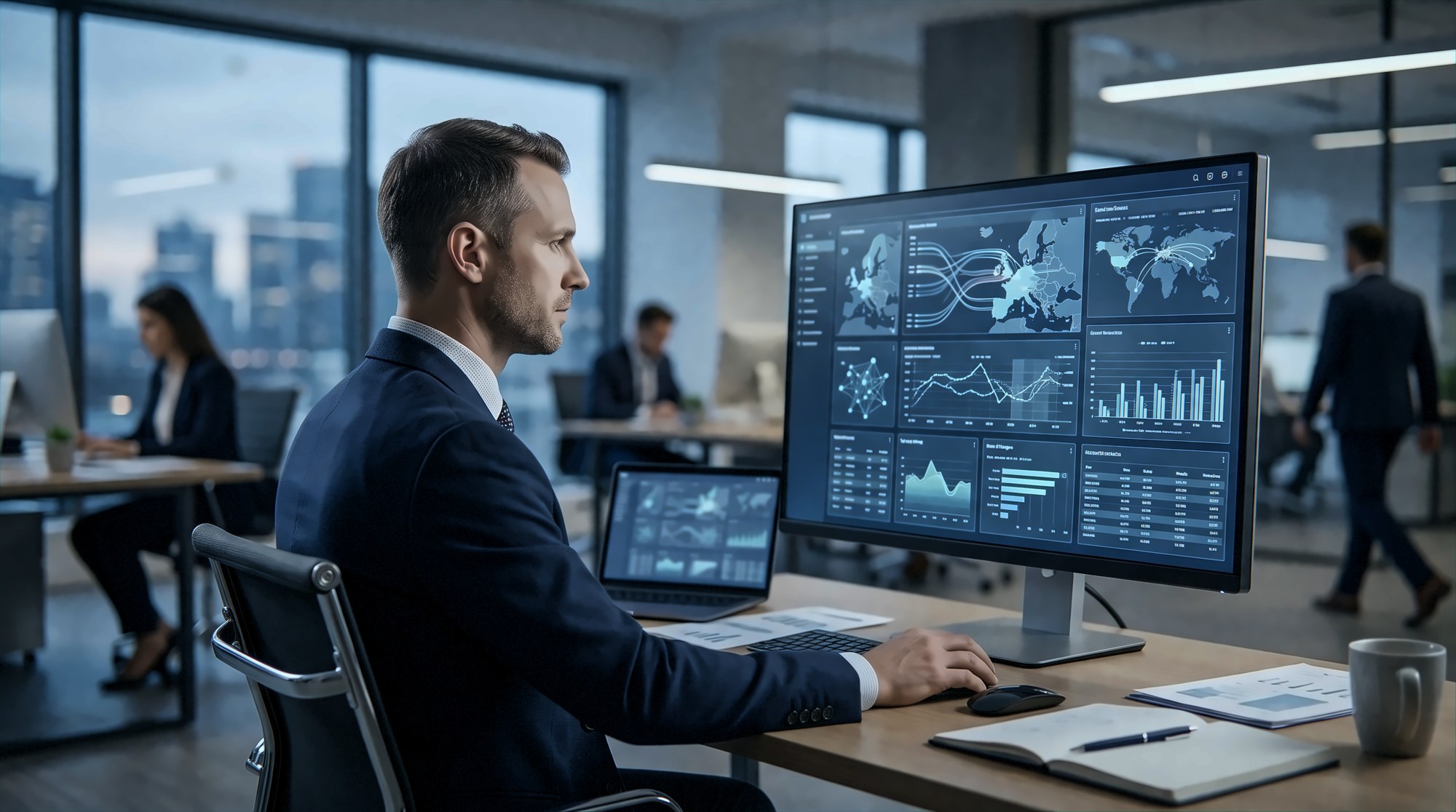 Supervisor reviewing a cross-border bank monitoring dashboard